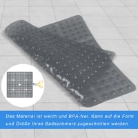 ZOKBOM protišmyková sprchová podložka 70x70 cm priehľadná sivá – štvorcová kúpeľňová podložka z PVC s prísavkami, rýchloschnúca, bez BPA 2