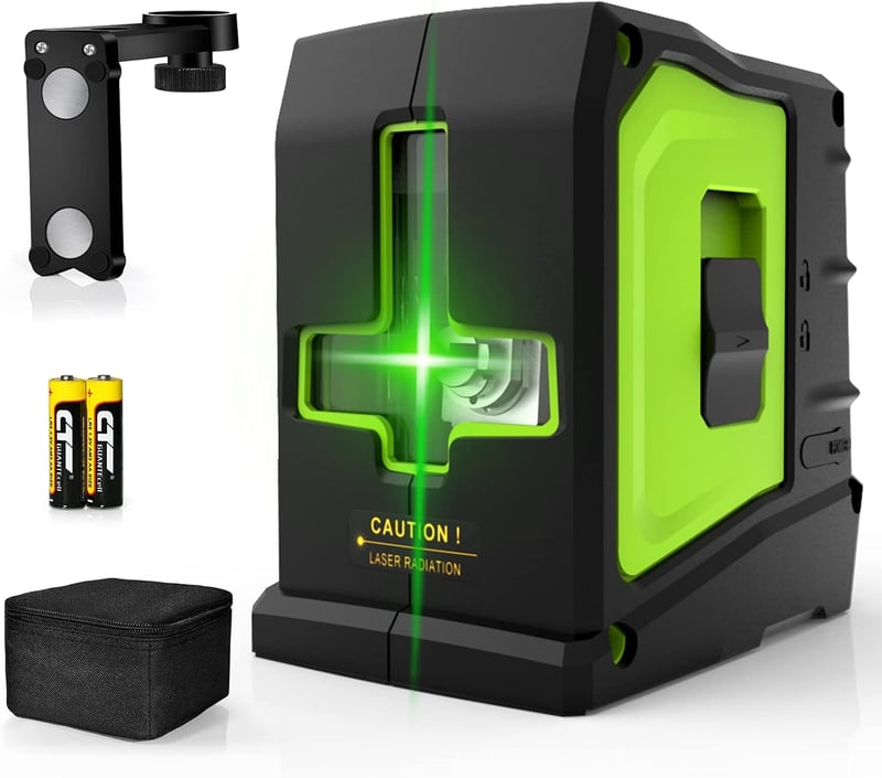 Zokoun GF120 Német Zöld Vonallézer Szintező - 360° Vízszintes és Függőleges Mérés, 5200mAh USB Tölthető Akkumulátor, Távirányítóval, Fém Ház