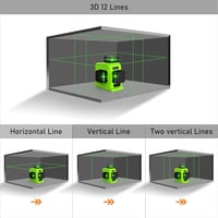 Zokoun GF120 Német Zöld Vonallézer Szintező - 360° Vízszintes és Függőleges Mérés, 5200mAh USB Tölthető Akkumulátor, Távirányítóval, Fém Ház 4