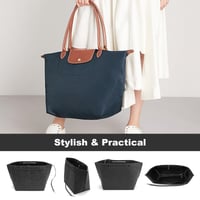 ZOLGINAH organizator za torbu Longchamp Le Pliage veličine M, od filca, tamnosive boje, višenamjenski organizator za ručnu torbu velikog kapaciteta, 26x23x13 7