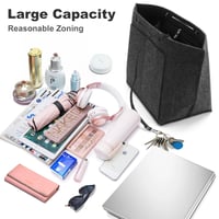ZOLGINAH organizator za torbu Longchamp Le Pliage veličine M, od filca, tamnosive boje, višenamjenski organizator za ručnu torbu velikog kapaciteta, 26x23x13 3