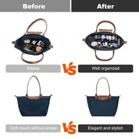 ZOLGINAH organizator za torbu Longchamp Le Pliage veličine M, od filca, tamnosive boje, višenamjenski organizator za ručnu torbu velikog kapaciteta, 26x23x13 6