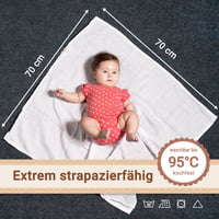 ZOLLNER 10 komada tetra pelena 70x70 cm, bijele, mekane i super upijajuće, perive na 95°C 5