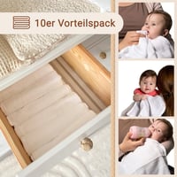 ZOLLNER 10 komada tetra pelena 70x70 cm, bijele, mekane i super upijajuće, perive na 95°C 3