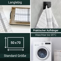 ZOLLNER Set kuhinjskih krpa 10 komada, pamuk, 50x70 cm, sivo-bijeli karirani uzorak, super upijajuće i izdržljive krpe za suđe, perive na 95°C, ugostiteljska kvaliteta, OEKO-TEX certificirano 4