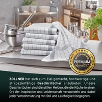 ZOLLNER Set kuhinjskih krpa 10 komada, pamuk, 50x70 cm, sivo-bijeli karirani uzorak, super upijajuće i izdržljive krpe za suđe, perive na 95°C, ugostiteljska kvaliteta, OEKO-TEX certificirano 6