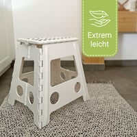 ZOLLNER sklopiva stolica za djecu i odrasle - visina 39 cm, bijela, nosivost 120 kg, protuklizna, lagana i prenosiva od plastike 5