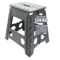 ZOLLNER skladací schodík, výška 39 cm, sivý, s protišmykovým povrchom, pre deti aj dospelých, nosnosť do 120 kg, s rukoväťou 1