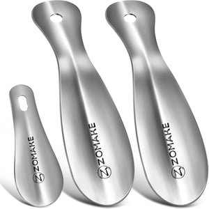 Súprava kovových obúvačov na topánky ZOMAKE - strieborná - 3 ks (19 a 10 cm)
