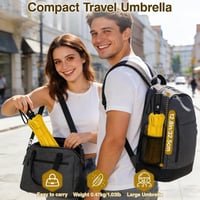 Umbrelă de călătorie compactă, rezistentă la vânt, ZOMAKE, automată, pliabilă, mini umbrelă portabilă de 46 inch, galbenă, pentru bărbați și femei 3