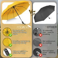 Umbrelă de călătorie compactă, rezistentă la vânt, ZOMAKE, automată, pliabilă, mini umbrelă portabilă de 46 inch, galbenă, pentru bărbați și femei 6