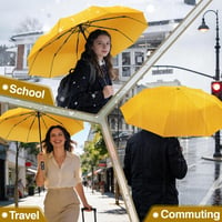Umbrelă de călătorie compactă, rezistentă la vânt, ZOMAKE, automată, pliabilă, mini umbrelă portabilă de 46 inch, galbenă, pentru bărbați și femei 7