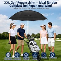 ZOMAKE XXL Szélálló Esernyő 2 Személyes Golf Esernyő Fekete 2