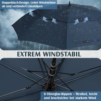 ZOMAKE XXL szélálló esernyő automata nyitás-zárás golfozáshoz utazáshoz - A-navy 4