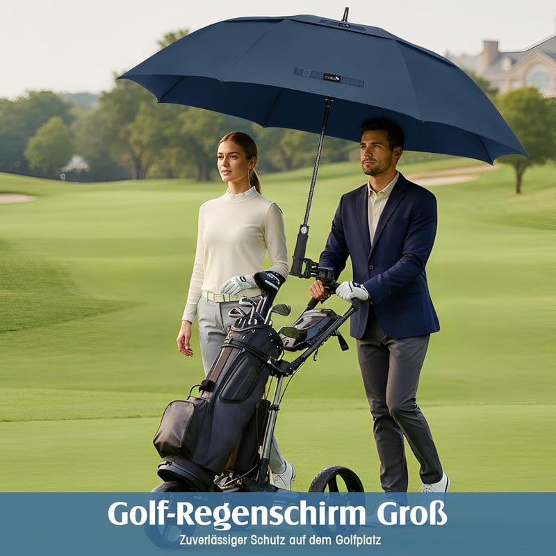 ZOMAKE XXL szélálló esernyő automata nyitás-zárás golfozáshoz utazáshoz - A-navy