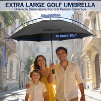 ZOMAKE XXL XXXL 80 hüvelykes fekete golf esernyő, kézi nyitású dupla kupolás, szél- és vízálló kültéri esernyő családoknak, férfiaknak, nőkn 2