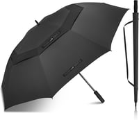 ZOMAKE XXL XXXL 80 hüvelykes fekete golf esernyő, kézi nyitású dupla kupolás, szél- és vízálló kültéri esernyő családoknak, férfiaknak, nőkn 1