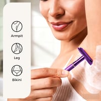 Aparat de ras de siguranță cu lamă dublă ZOMCHI lila cu suport, set de bărbierit reutilizabil cu 10 lame, unisex 7