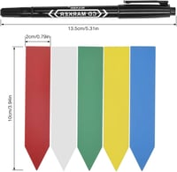 Zommke 100 db Növénycímke Kerthez, Időjárásálló Műanyag Növénytábla 10x2cm 2