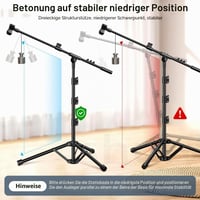 Stativ de microfon ZOMON cu trepied și braț telescopic, reglabil pe înălțime, robust, pentru voce și podcast, compatibil cu Blue Yeti, Shure SM58, SM48, Samson Q2U 8