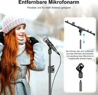 Stativ de microfon ZOMON cu trepied și braț telescopic, reglabil pe înălțime, robust, pentru voce și podcast, compatibil cu Blue Yeti, Shure SM58, SM48, Samson Q2U 4