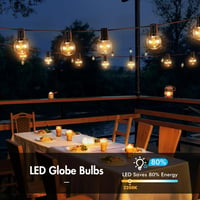 ZONJIE G40 LED Izzó Kültéri 25db E12 Foglalat Meleg Fehér Dekorációs Fényfüzér 3