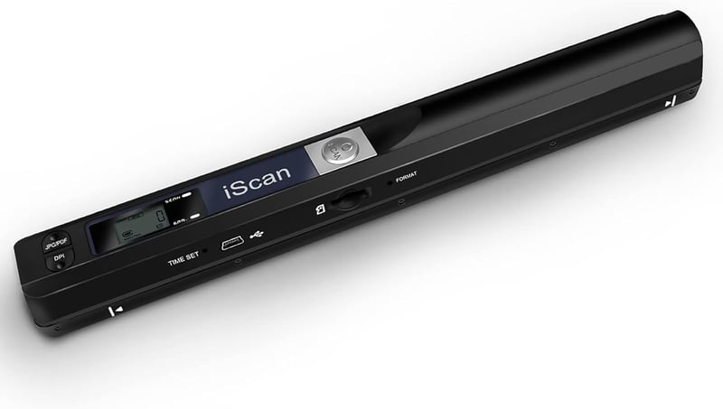 ZONJIE Hordozható Dokumentum és Fotó Szkenner 900 DPI Felbontással, A4 Méretű, USB Tölthető, 16GB SD Kártyával, Fekete