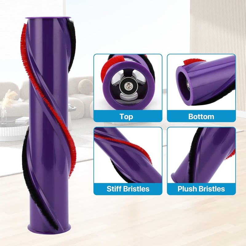 ZONJIE Kefehenger Dyson V8 Porszívóhoz - Lila Műanyag Pótdarab Kefefej Csere Alkatrész V8 Modellekhez