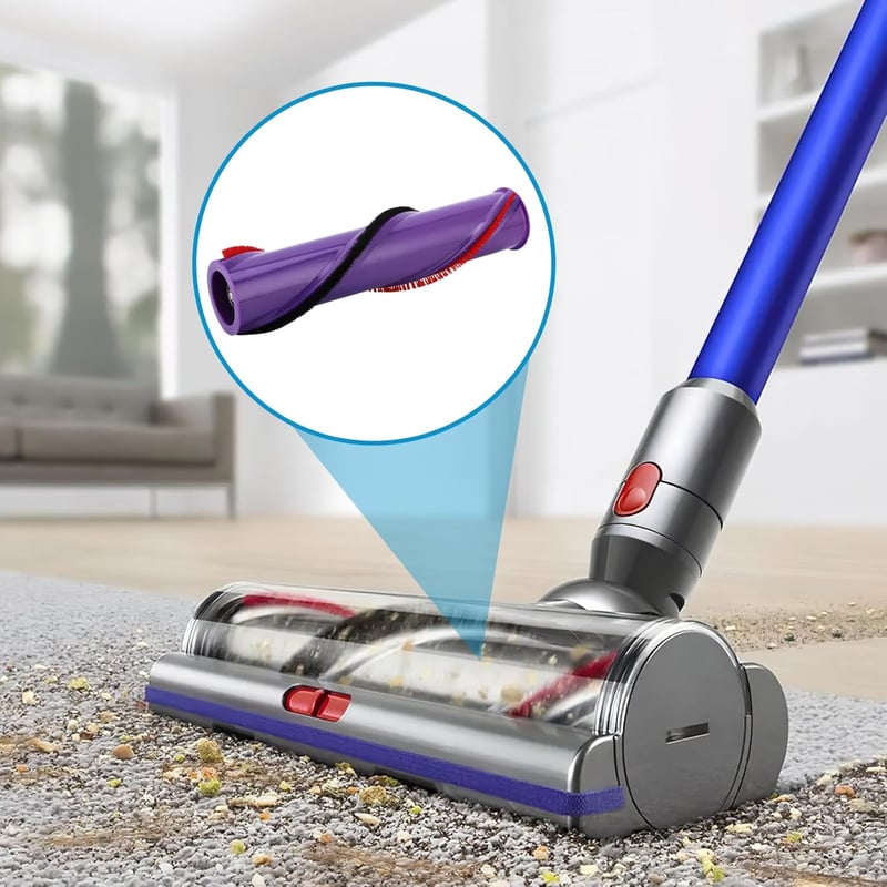 ZONJIE Kefehenger Dyson V8 Porszívóhoz - Lila Műanyag Pótdarab Kefefej Csere Alkatrész V8 Modellekhez