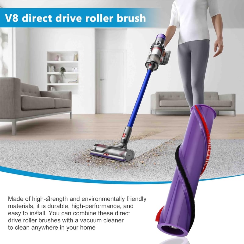 ZONJIE Kefehenger Dyson V8 Porszívóhoz - Lila Műanyag Pótdarab Kefefej Csere Alkatrész V8 Modellekhez