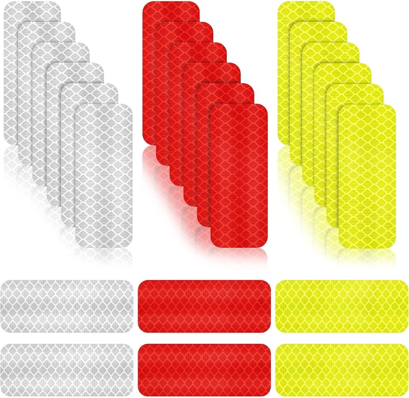 Zonon figyelmeztető fényvisszaverő öntapadó matrica, vízálló, 3,0 x 8,3 cm, 24 db
