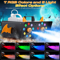 ZonQoonz 1500 W dupla fúvókás ködgép 18 RGB LED fényhatással távirányítóval színpadi DJ bulikhoz 2