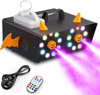 ZonQoonz 1500 W dupla fúvókás ködgép 18 RGB LED fényhatással távirányítóval színpadi DJ bulikhoz 1