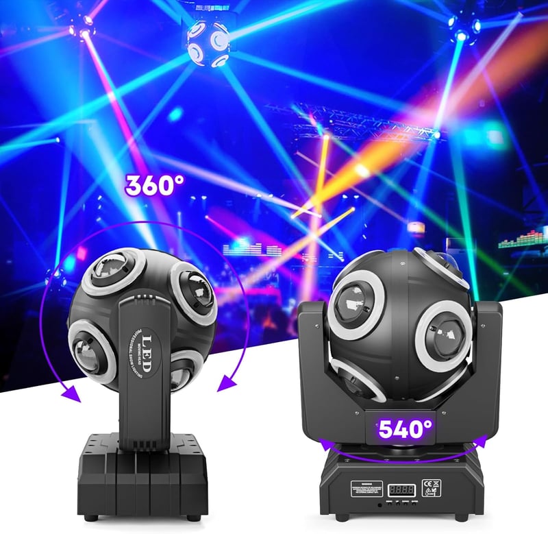 ZonQoonz 150W Mozgó Fejű Színpadi Lámpa - 8 RGBW LED, Arany Apertúra Effekt, DMX512 Vezérlés, 360° Y-Tengely Forgás, Diszkó Bár Parti Fény