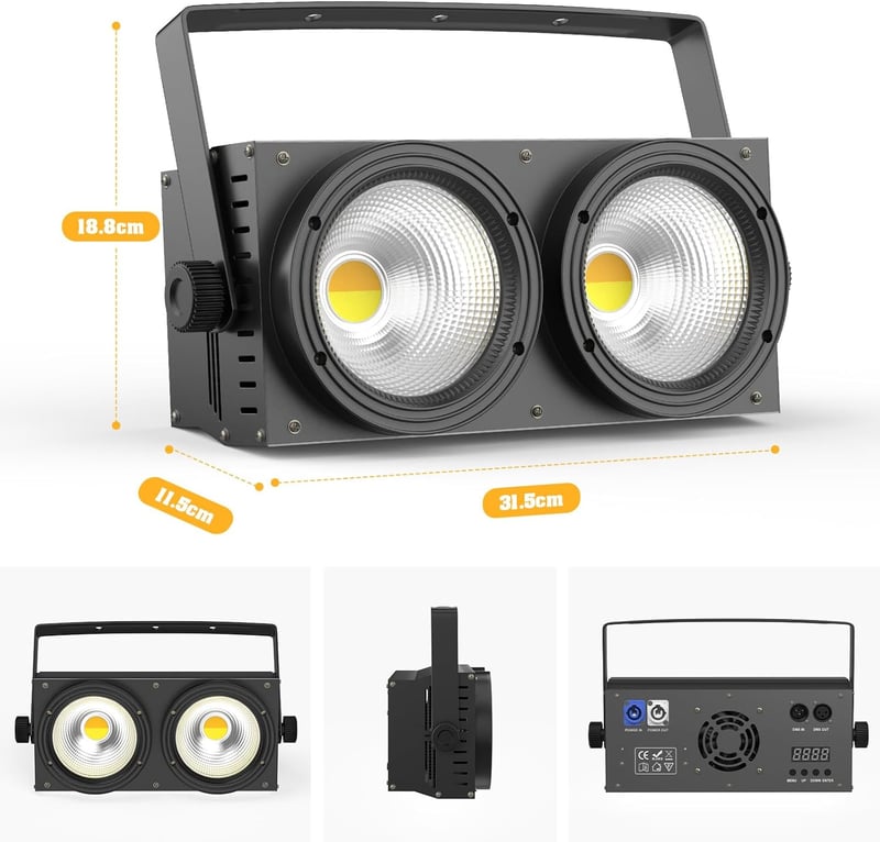ZonQoonz 200W COB LED Par Reflektor Hideg Meleg Fehér Fényeffekt Stroboszkóp Színpad Disco Esküvő Buli Világítás