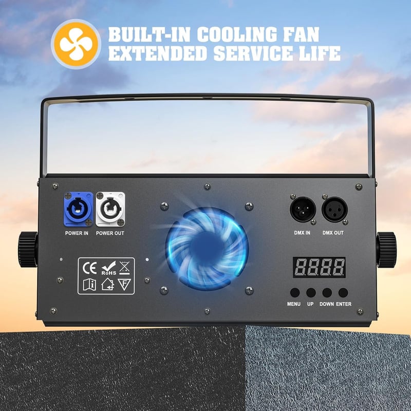 ZonQoonz 200W COB LED Par Reflektor Hideg Meleg Fehér Fényeffekt Stroboszkóp Színpad Disco Esküvő Buli Világítás