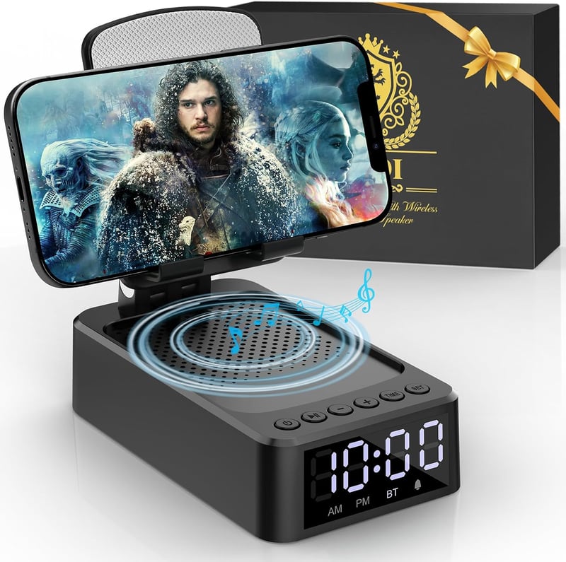 ZOOI Bluetooth hangszóró órával és telefontartóval