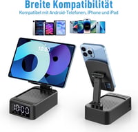 ZOOI Bluetooth hangszóró órával és telefontartóval 5