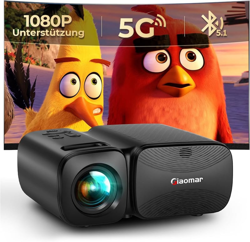 ZOOMCAT Mini WiFi Bluetooth projektor - 1080P Full HD, 9000 lumen, 250", 4K támogatás