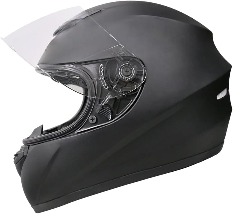 Zorax ZOR-819 Matt Fekete Motorkerékpár Bukósisak L (59-60cm) - ECE 2206 Tanúsítvánnyal, Szivárvány Plexivel, Szellőző Rendszerrel, Kivehető