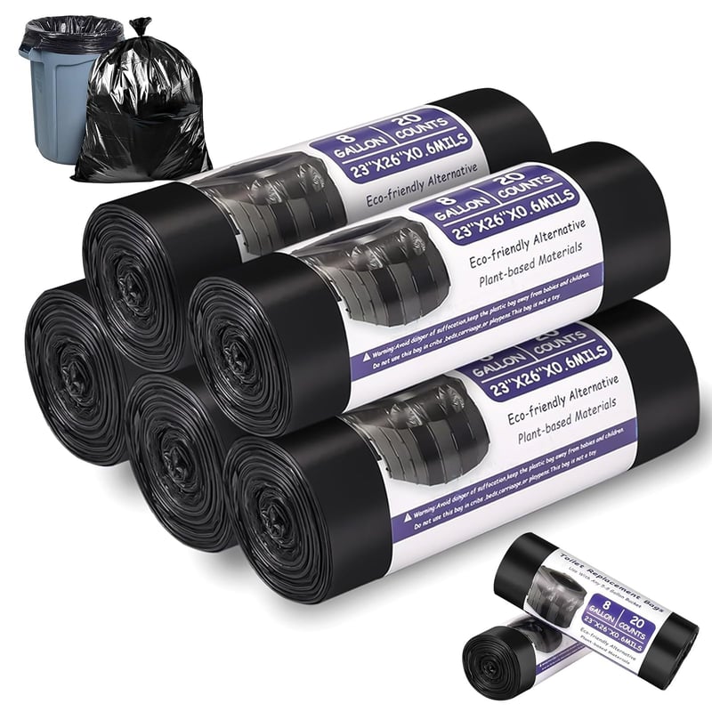 Zorplex set de 100 de saci pentru toaletă portabilă, 30 L, saci negri extra rezistenți, impermeabili și etanși, pentru camping, drumeții și călătorii
