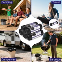 Zorplex set de 100 de saci pentru toaletă portabilă, 30 L, saci negri extra rezistenți, impermeabili și etanși, pentru camping, drumeții și călătorii 7