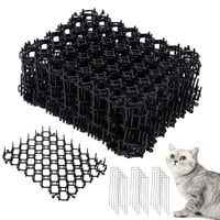 Zorplex set od 15 bodljikavih prostirki protiv mačaka 20x15 cm, s 15 klinova u obliku slova U, učinkovita zaštitna mreža za vrt protiv mačaka 1