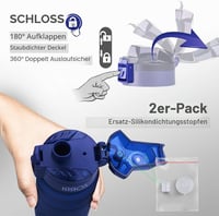 Športová fľaša ZORRI, bez obsahu BPA – tmavomodrá – 500 ml 7