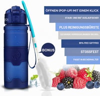 Športová fľaša ZORRI, bez obsahu BPA – tmavomodrá – 500 ml 2