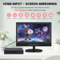 20-palcový TV ZOSHING s digitálnym T2 tunerom, prenosný televízor 12V/230V s konektormi HDMI/USB/RCA, do spálne a karavanu, Full View 4