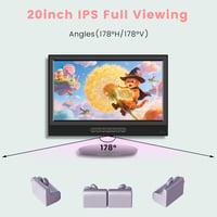 20-palcový TV ZOSHING s digitálnym T2 tunerom, prenosný televízor 12V/230V s konektormi HDMI/USB/RCA, do spálne a karavanu, Full View 2