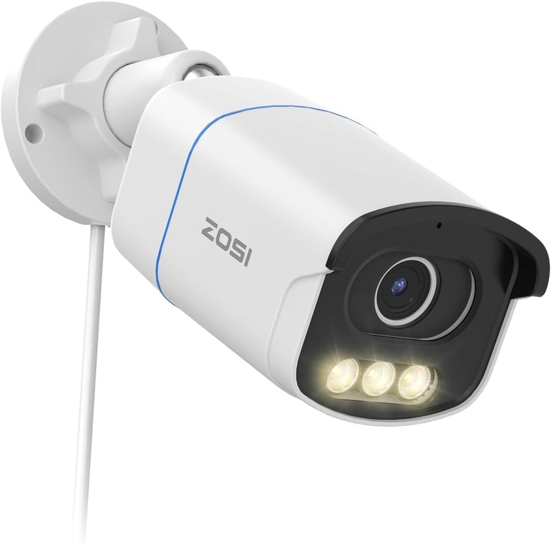 Vonkajšia PoE IP bezpečnostná kamera ZOSI C186 3K AuroraLux s nočným videním, technológiou AI-IPS, clonou F1.0, 1/1.79" obrazovým snímačom, obojsmerným zvukom a cloudovým úložiskom
