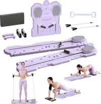 Zosudull 6 az 1-ben Pilates Reformer Készlet Otthoni Edzéshez Ellenállási Szalagokkal - Purple, Einheitsgröße, Functional 1