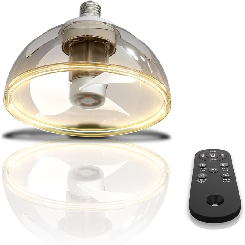 ZOTOYI E27 LED mennyezeti lámpa ventilátor távirányítóval, 1700 lm